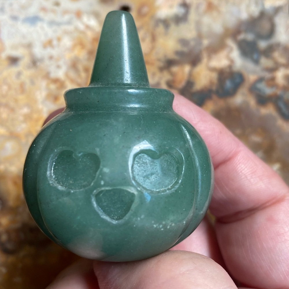 Green Aventurine Pumpkin carving.